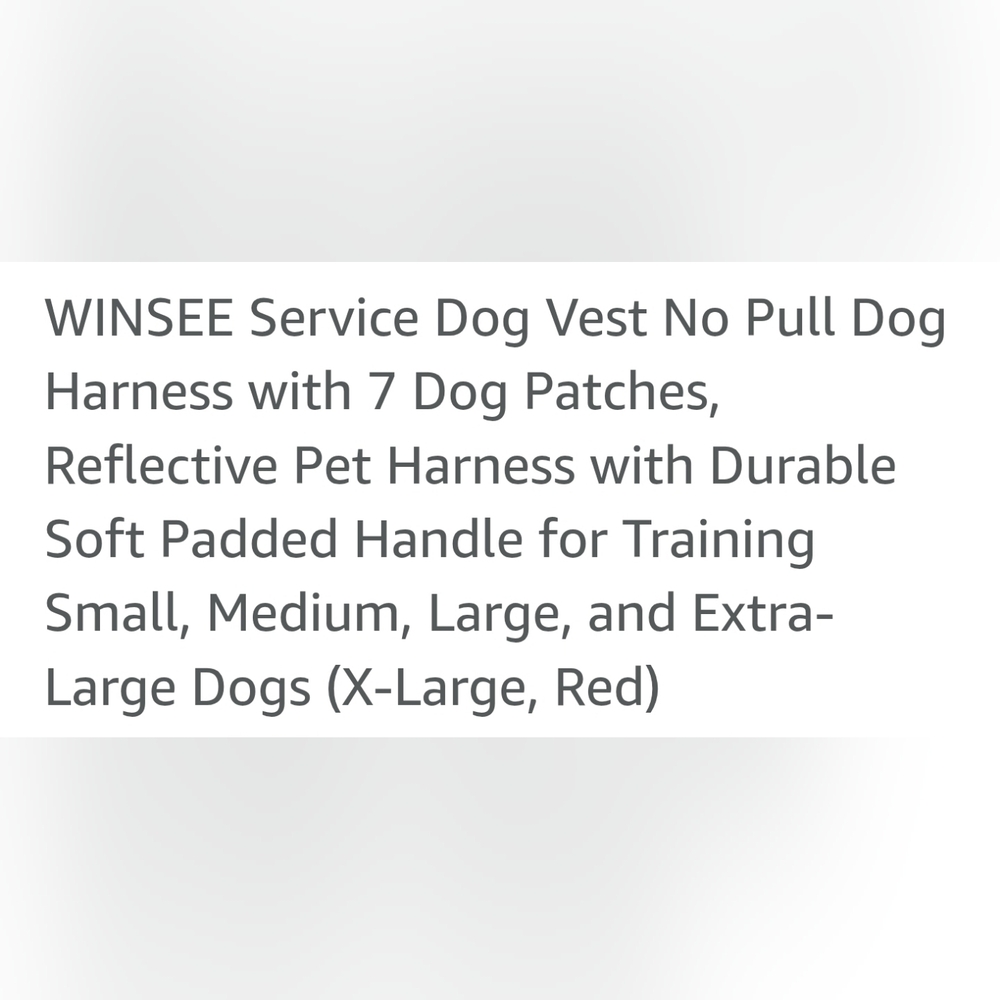 Winsee Red Service Dog Harness with Patches - Picture 8 of 8